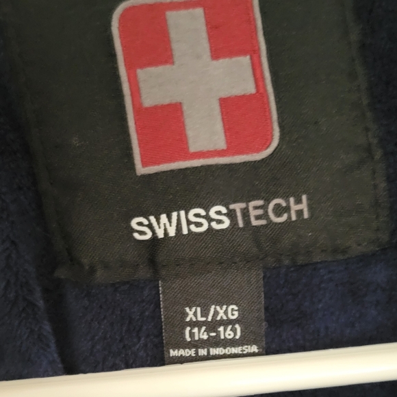 SWISS TECH Girl's Hooded Blue Puffer Jacket Juniors Size XL - Picture 5 of 10